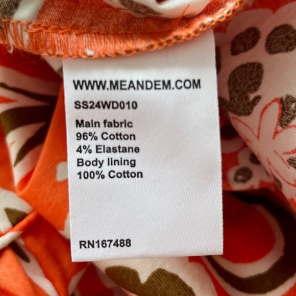 ME+EM Floral Tiered Maxi Dress 8 Orange Cream Cotton Sleeveless Resort Wear - Picture 9 of 11